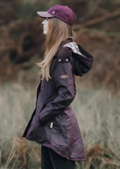 Louise Wax Raincoat in Mahogany