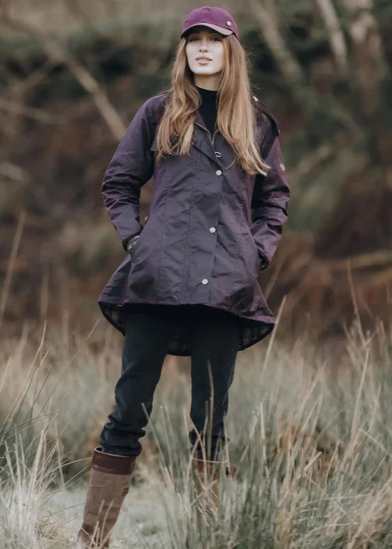 Louise Wax Raincoat in Mahogany