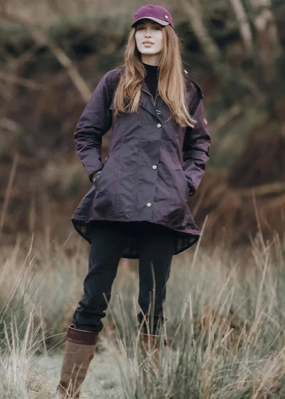 Louise Wax Raincoat in Mahogany