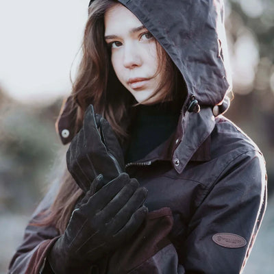 Louise Wax Raincoat in Mahogany