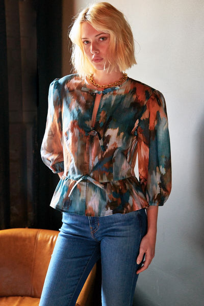 Luna Top in Autumn Brushstroke