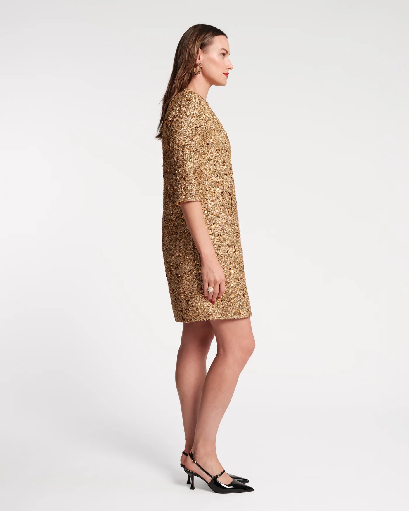 Mod Sequin Dress in Gold
