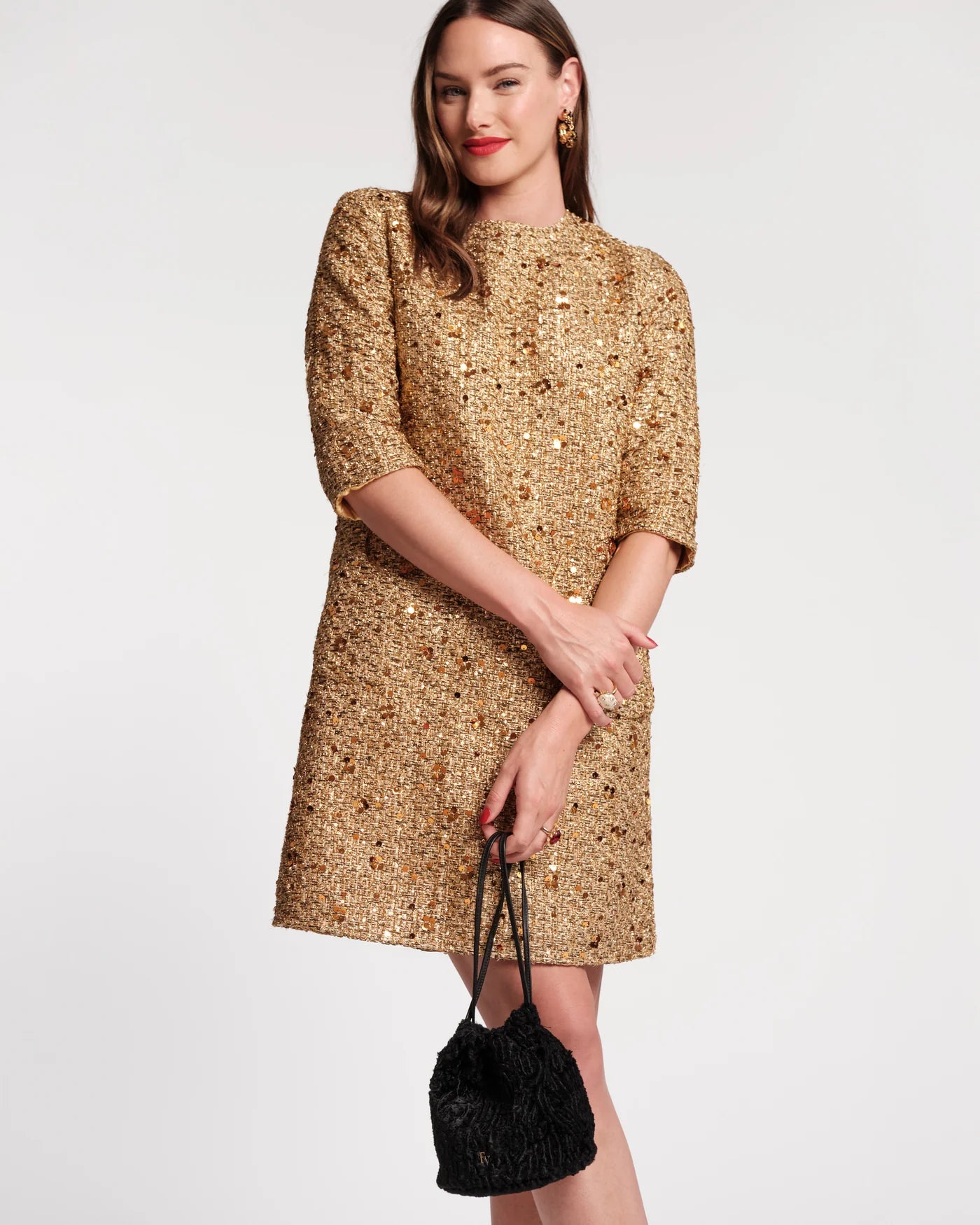 Mod Sequin Dress in Gold