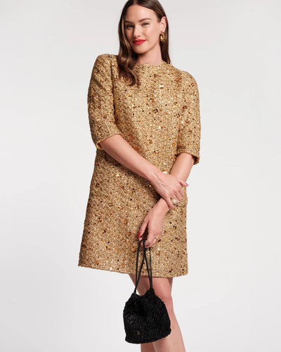 Mod Sequin Dress in Gold