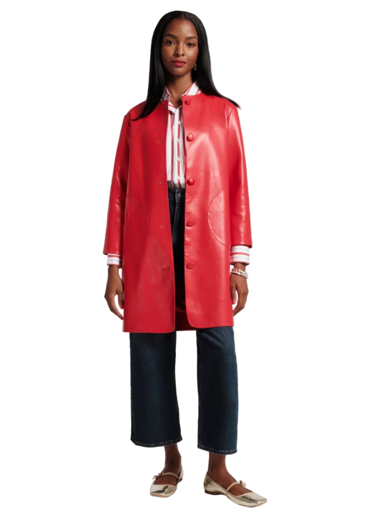 Mod Jacket Faux Leather Geranium