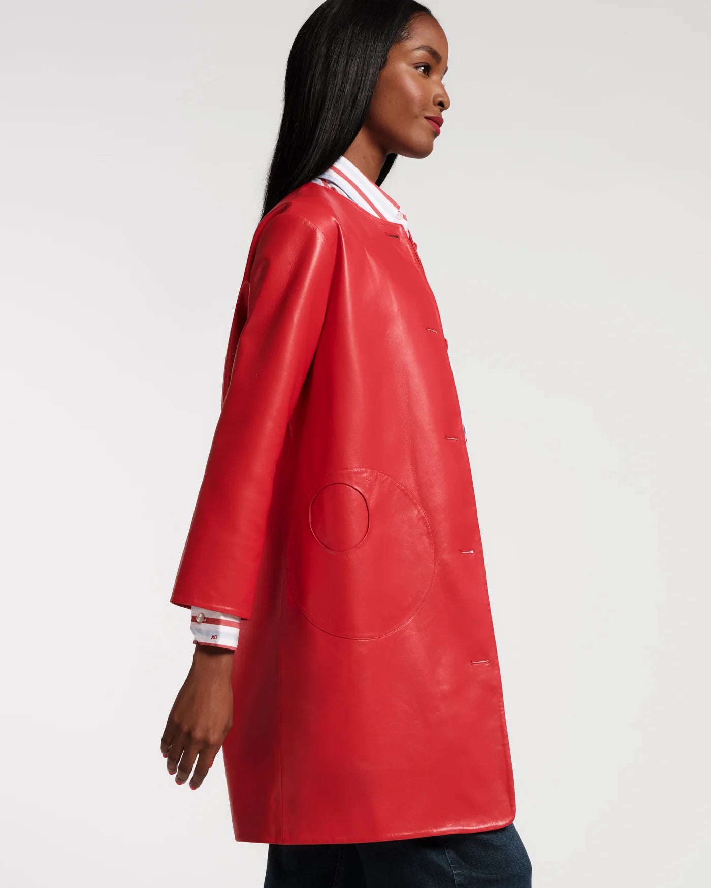 Mod Jacket Faux Leather Geranium
