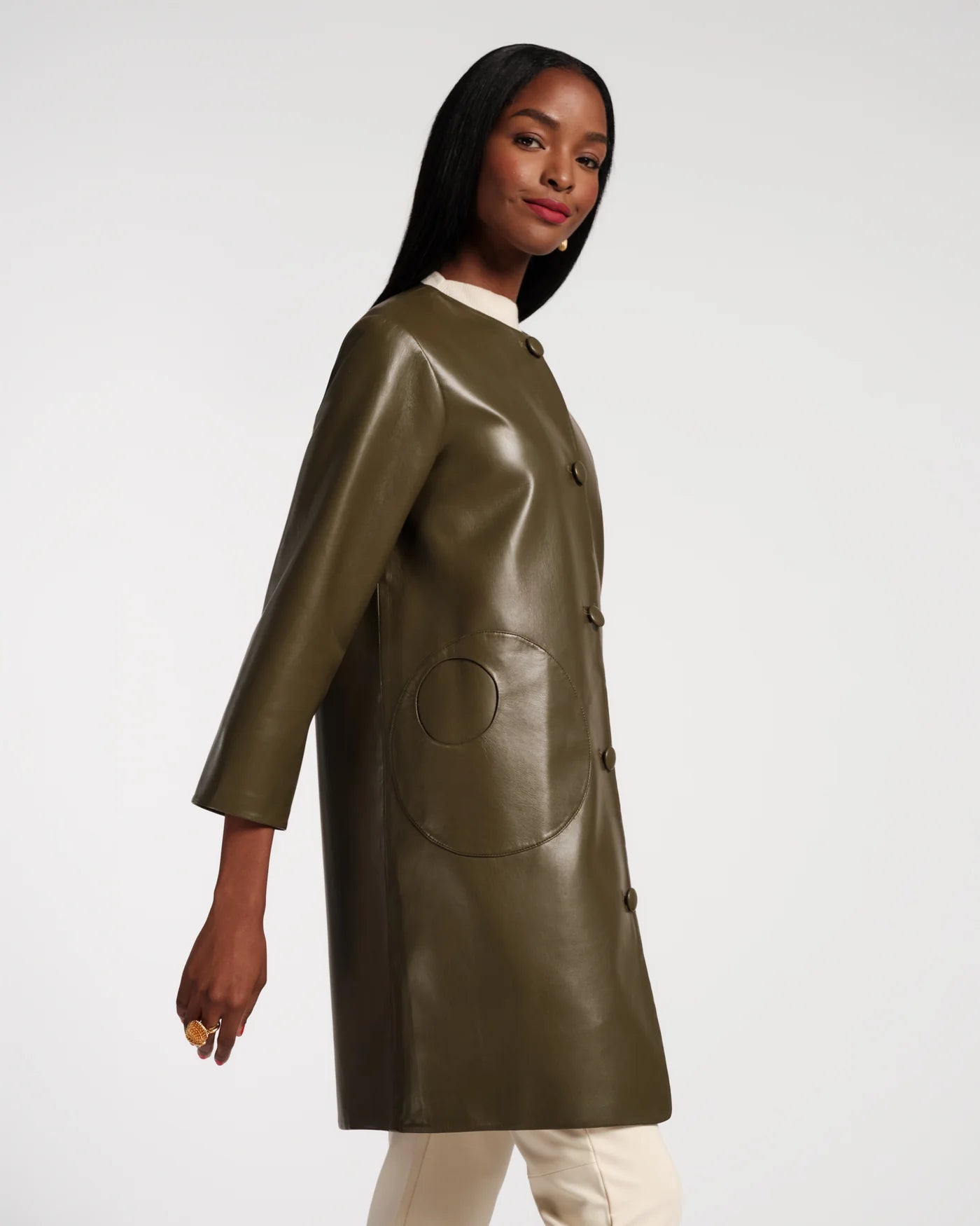 Mod Jacket Faux Leather Olive