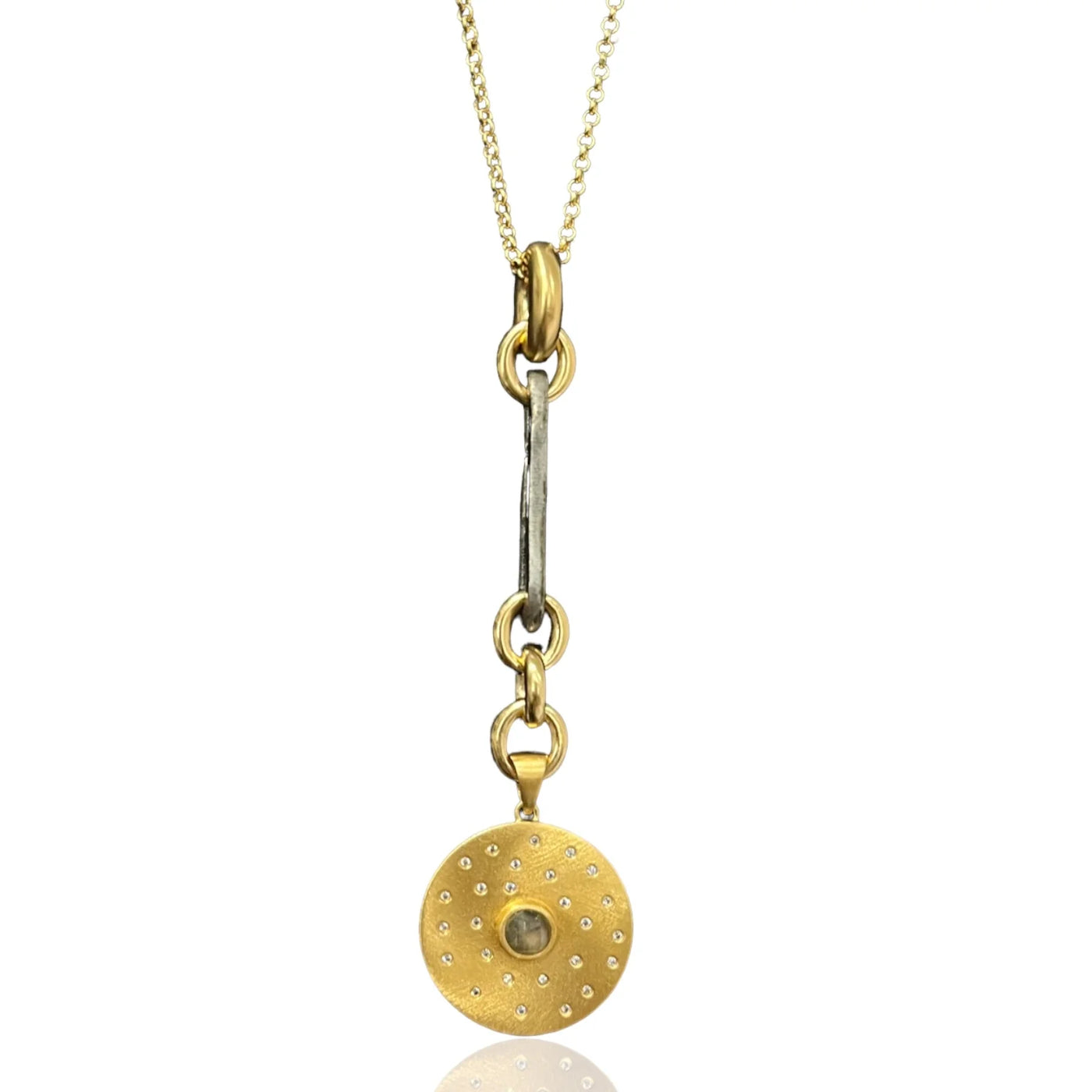 Brushed Gold Rondo Bar Necklace