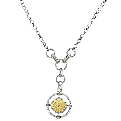 Vintage Silver Miko Coin Necklace