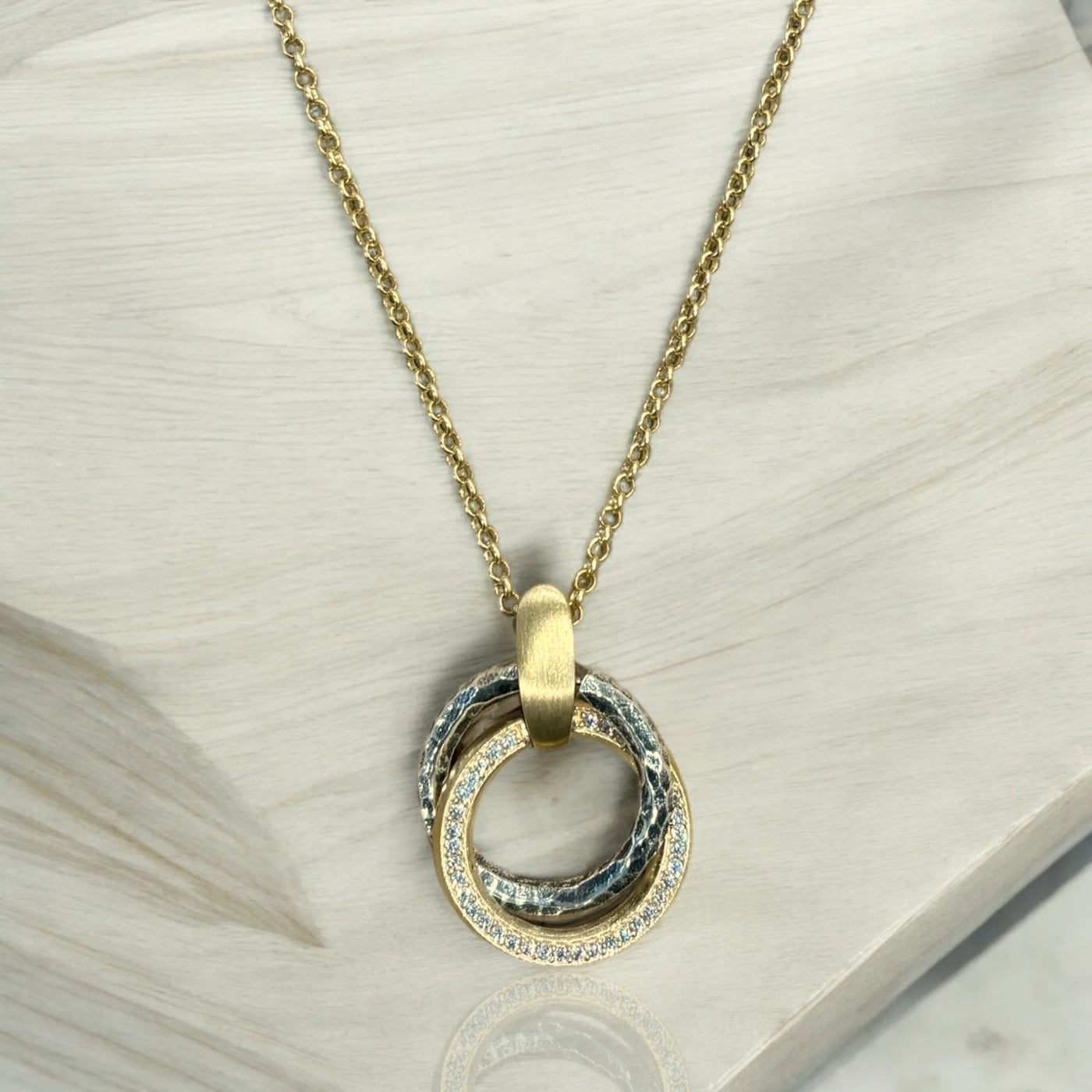 Mixed Metal Trinity Necklace