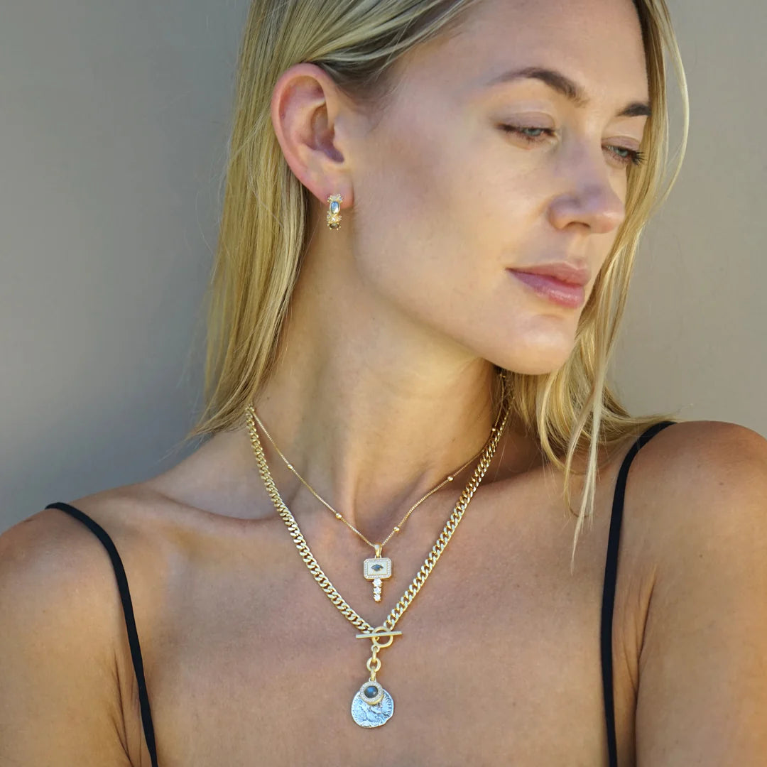 Mini Gold Labradorite Dalia Necklace