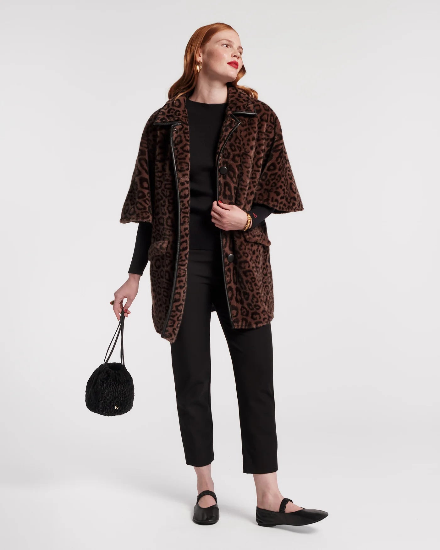 Nico Poncho Jaguar Faux Fur