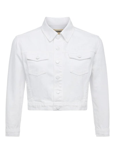 Koda Cropped Denim Jacket in Blanc