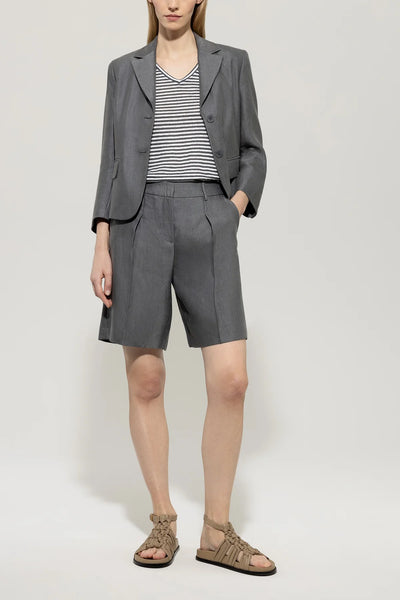 Gabardine Bermuda Shorts in Cool Gray