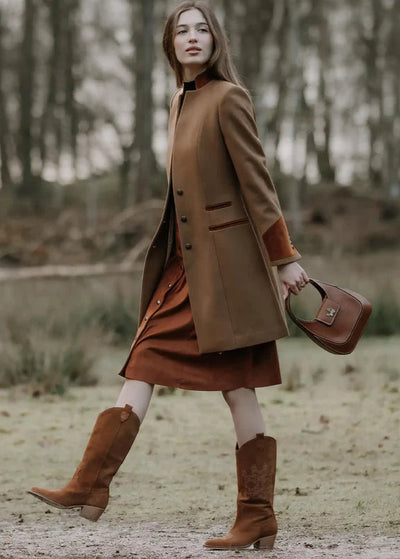 Oxford Wool Coat in Camel