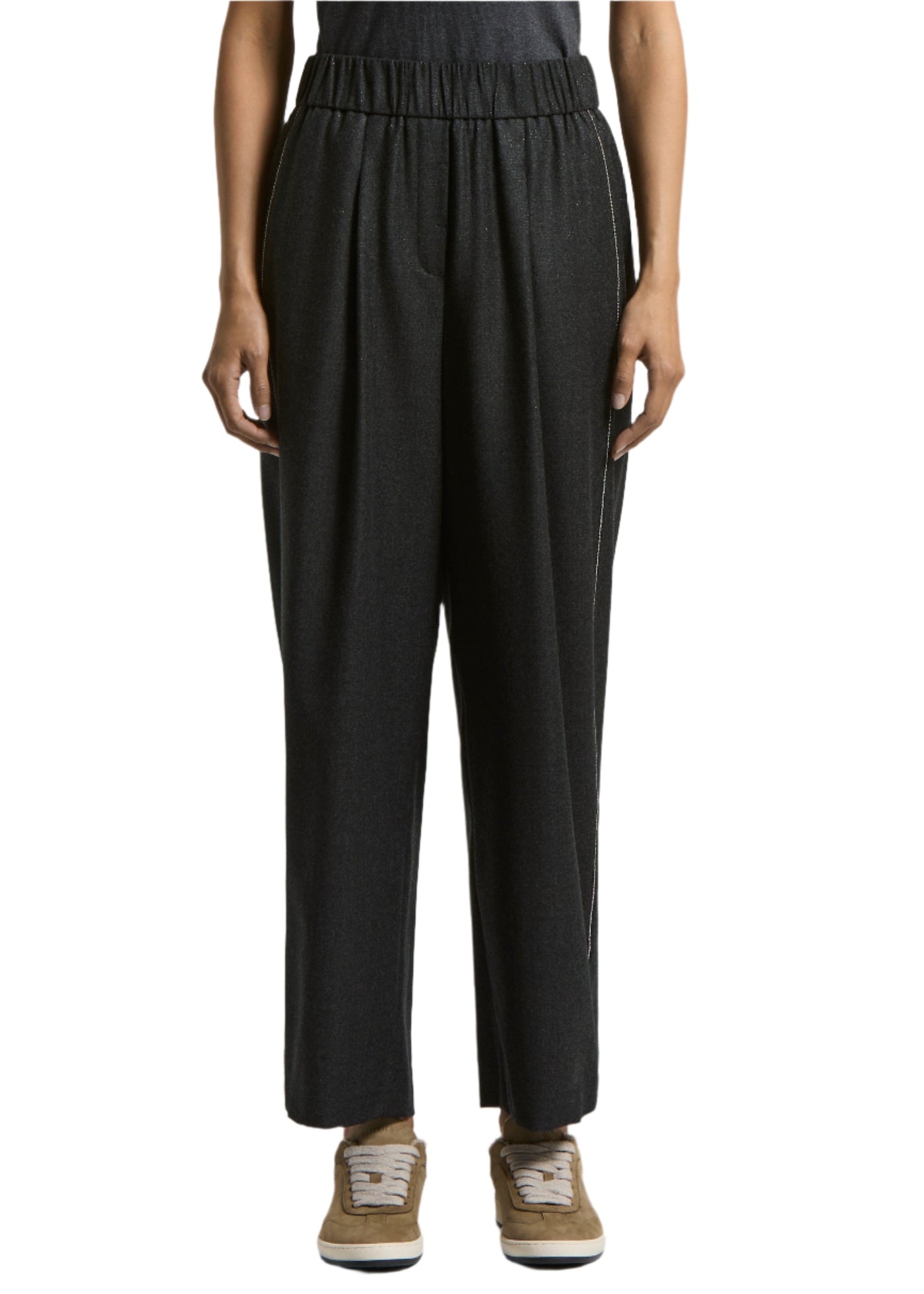 Sparkle Strip Trousers in Gray