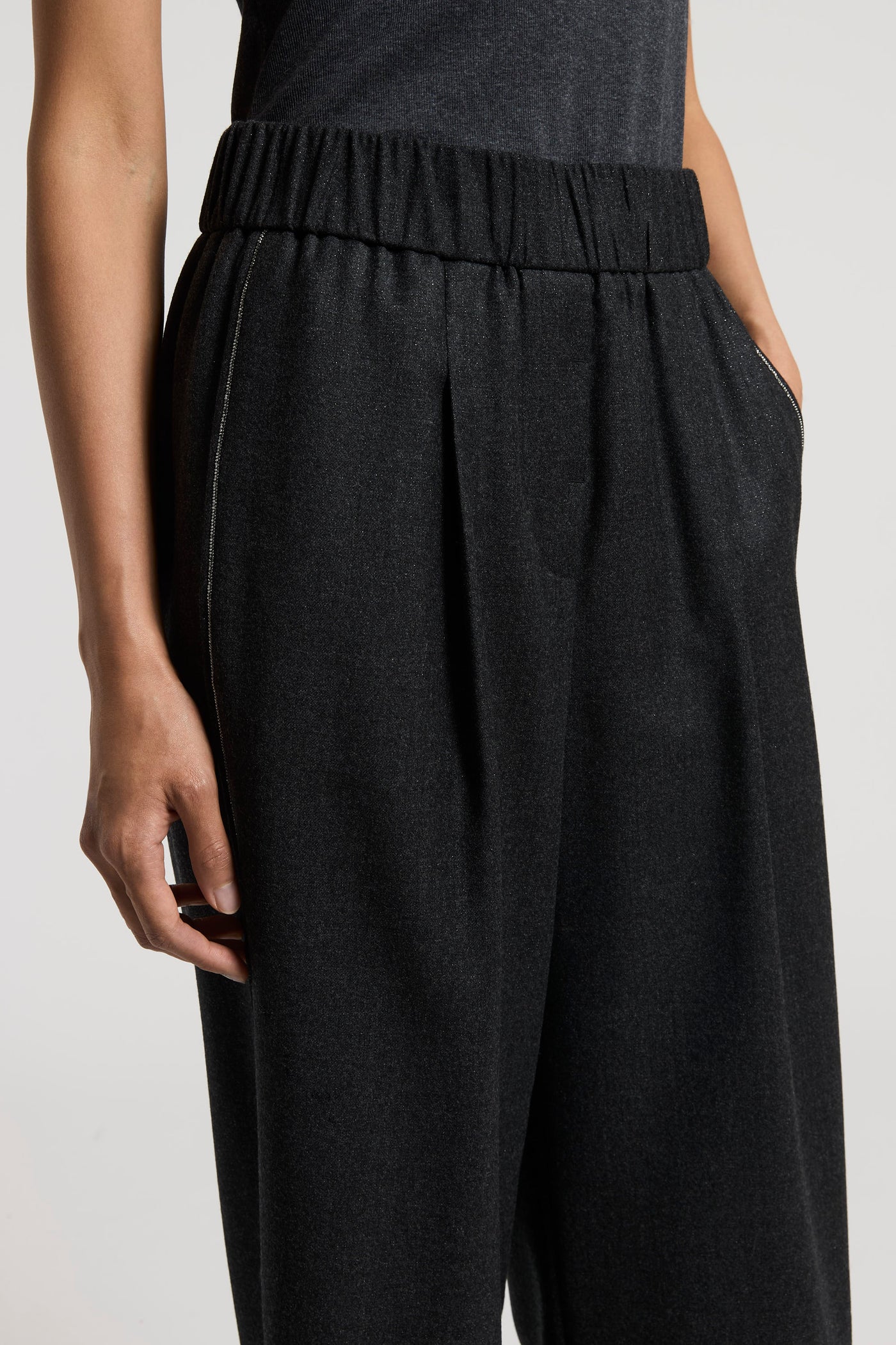 Sparkle Strip Trousers in Gray
