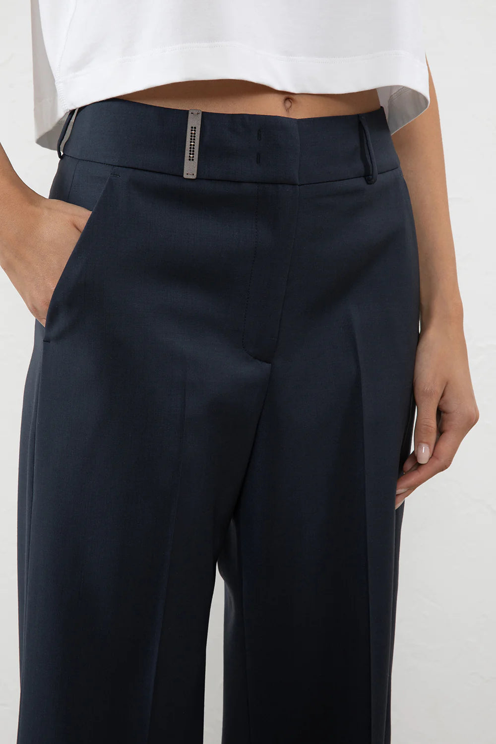 2-way Stretch Cool Wool Trousers in Ink Blue – Carl Meyers