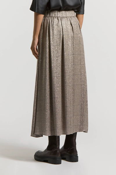 Wool and Lurex Viscose Skirt in Ebony Brown