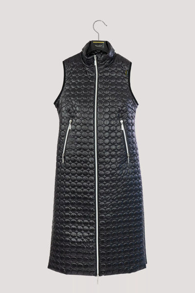 Carola Quilted Vest w/ Side Zippers in Black