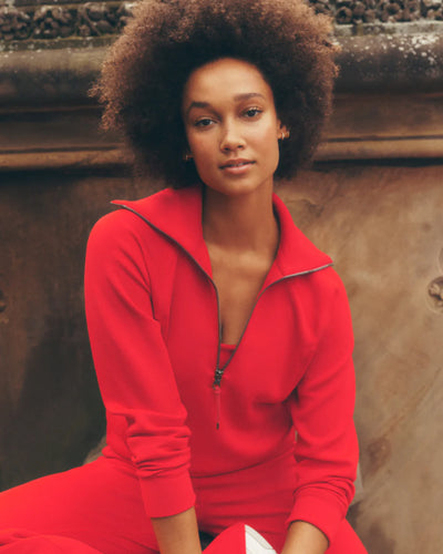 Air Essentials Half Zip in Spanx Red