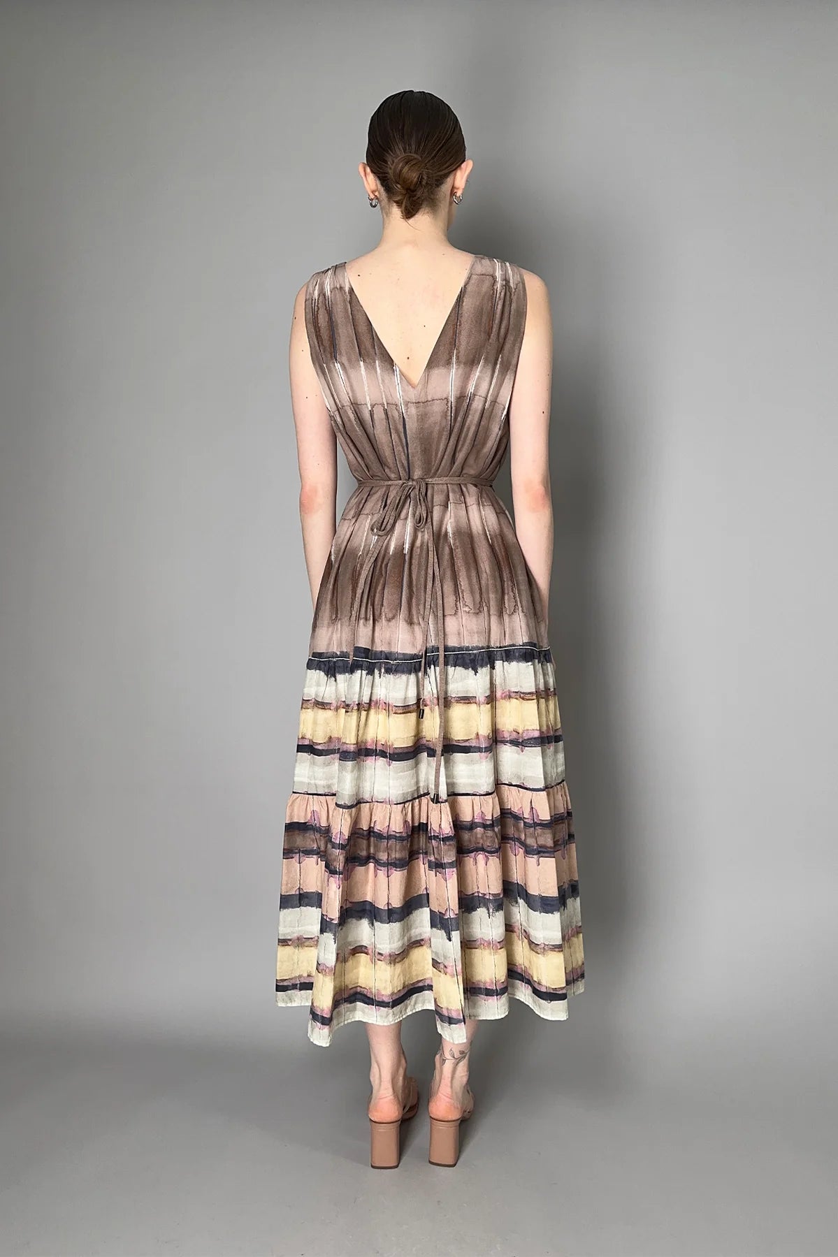 Long Watercolor Dress in Sepia