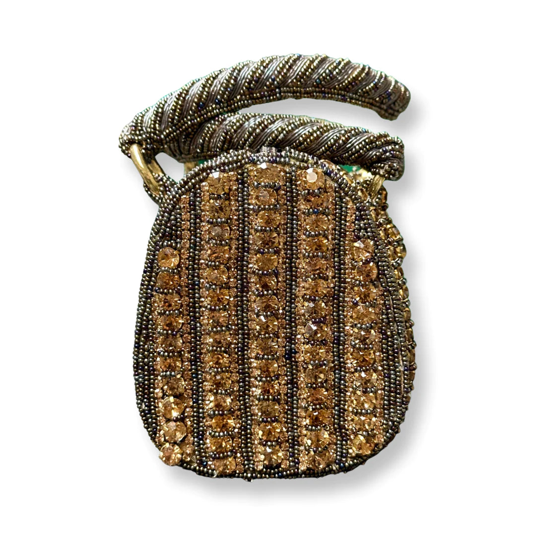 Handbag - Navy/Grey/Gold