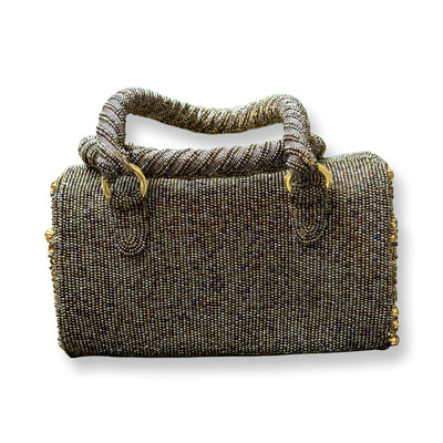 Handbag - Navy/Grey/Gold