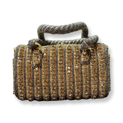 Handbag - Navy/Grey/Gold