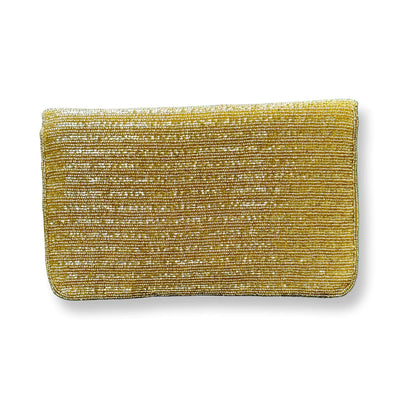 Gold W/ Multi Floral Beaded Clutch