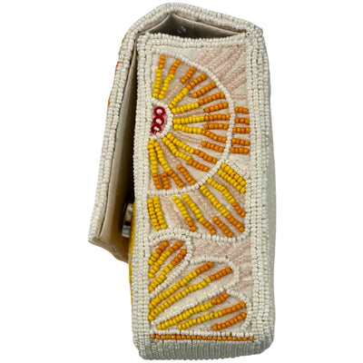 Abstract Floral Beaded Clutch