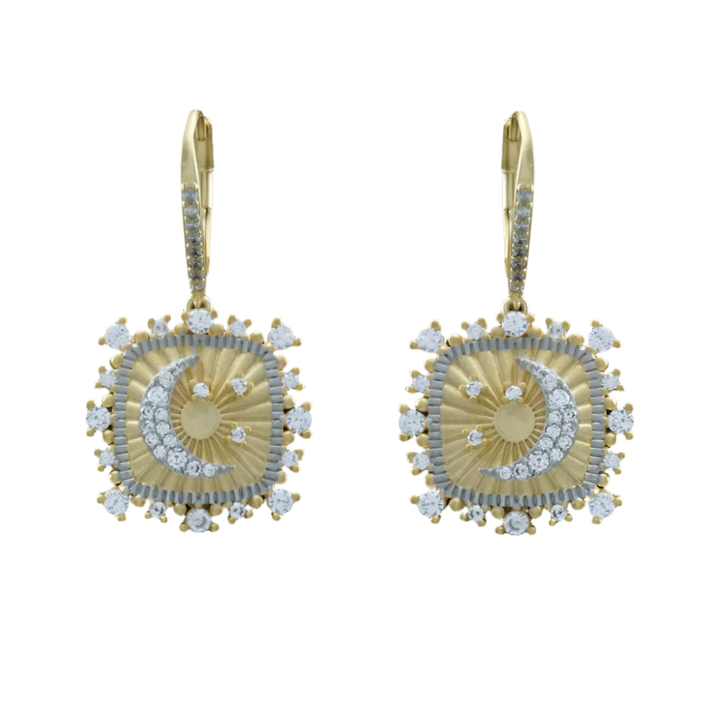 Moon & Stars Wire Earrings in Gold/Silver