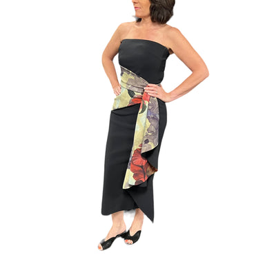 Airi Print Midi Dress - Nero/Big Lily