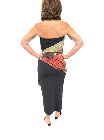 Airi Print Midi Dress - Nero/Big Lily