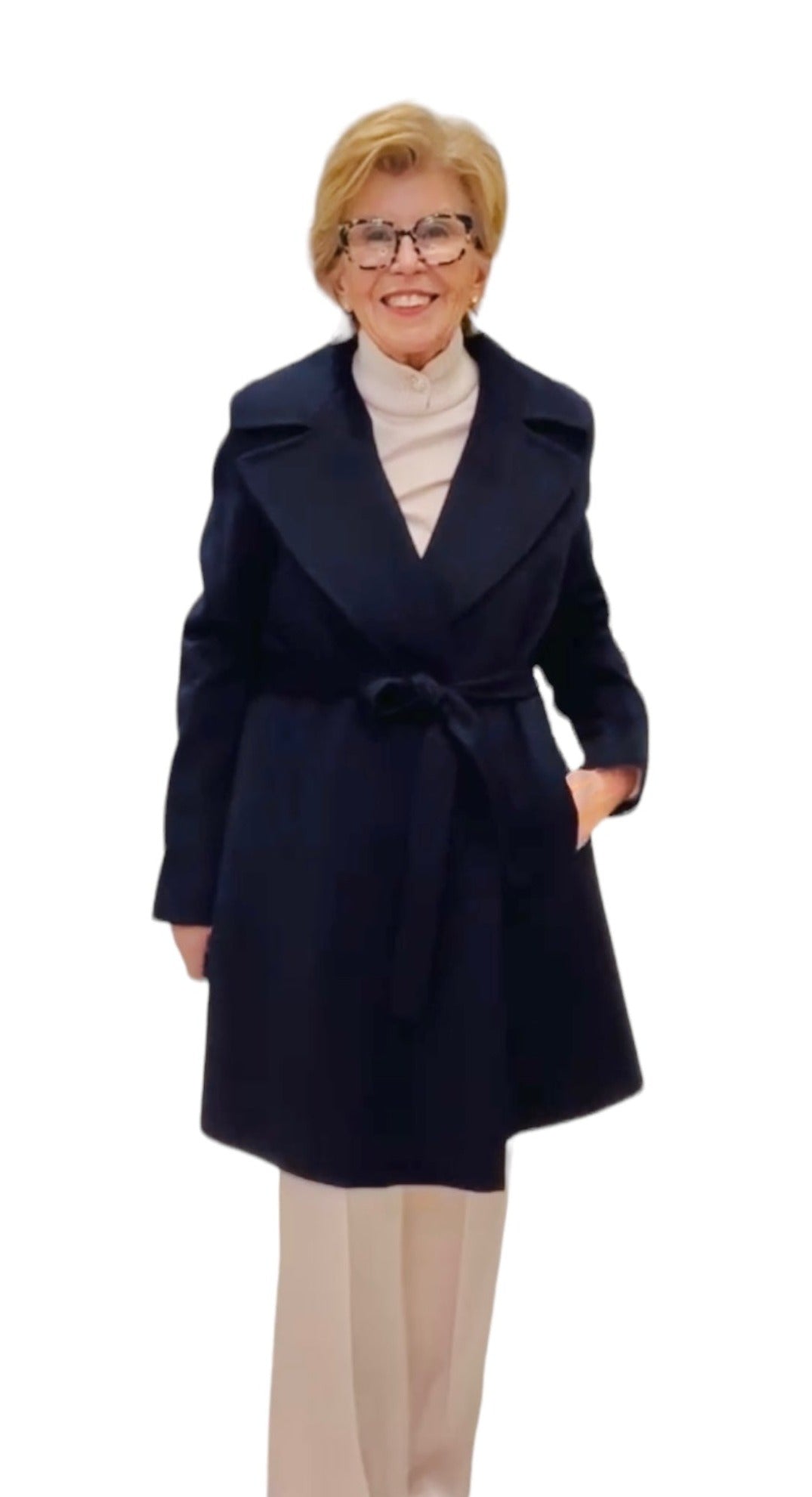 Cashmere Wrap Coat - Midnight