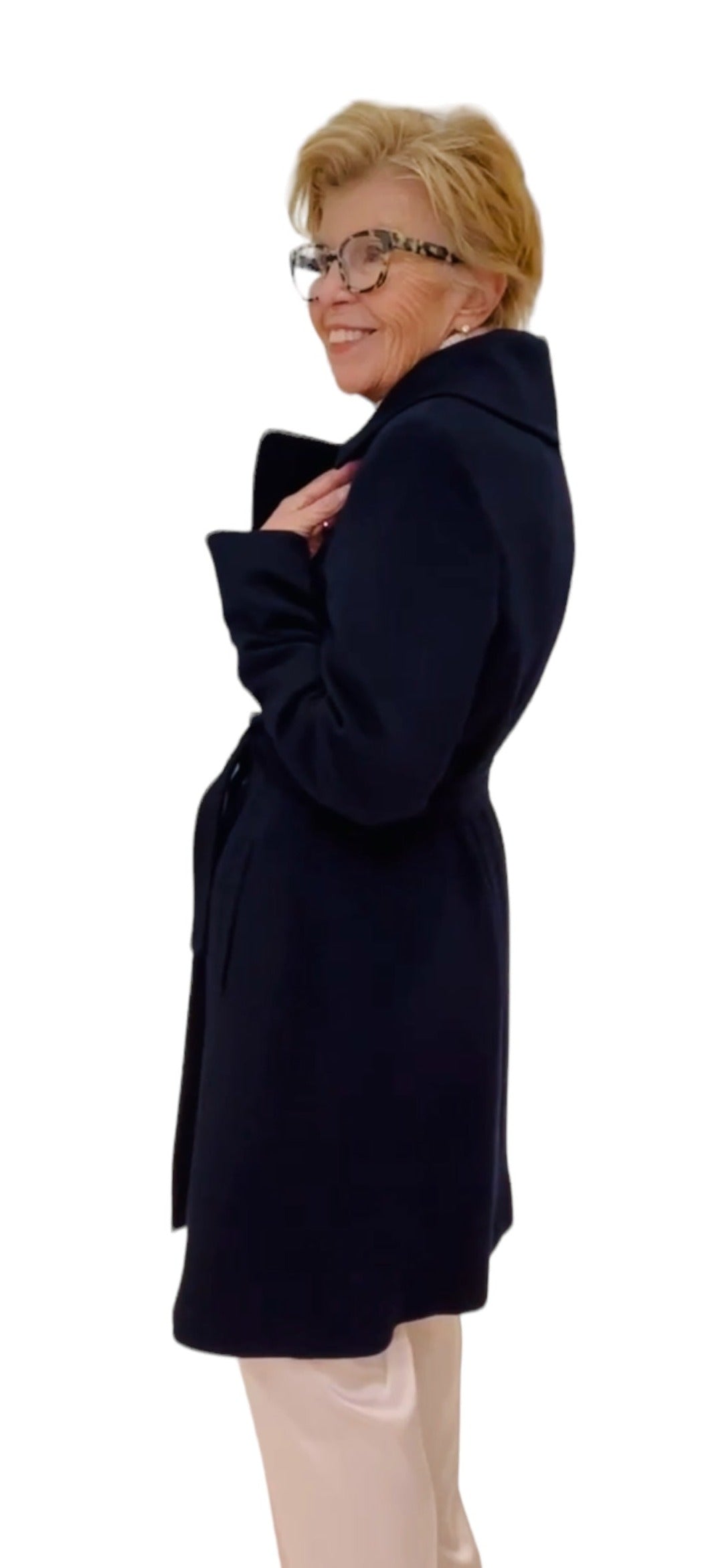 Cashmere Wrap Coat - Midnight