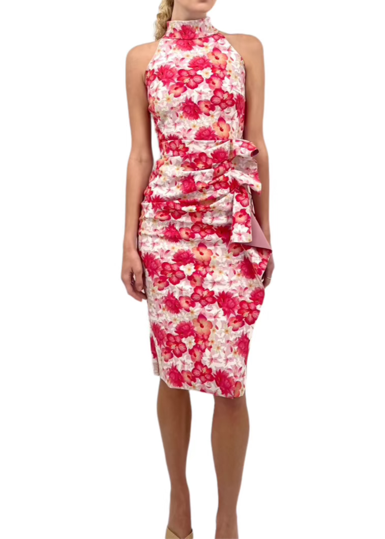 Amenadiel Print Dress in Pink Fantasia