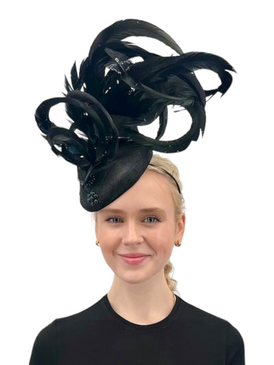 Black/Silver Headband Fascinator