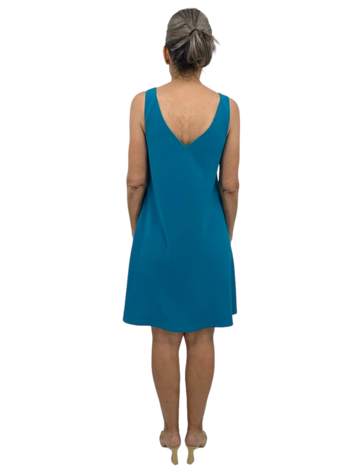 Reversible V-Neck Dress in Jade/Tourmaline