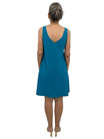 Reversible V-Neck Dress in Jade/Tourmaline