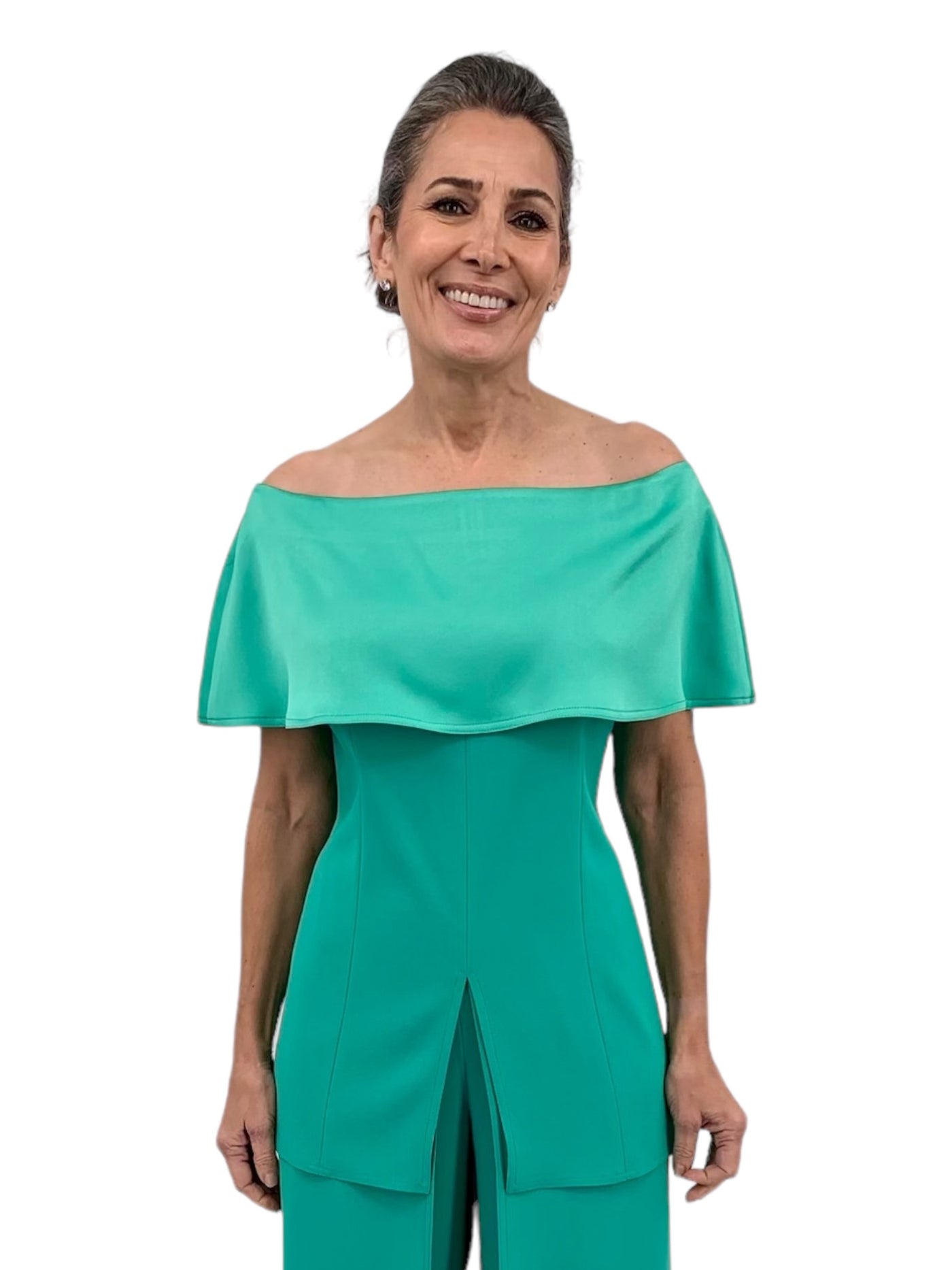 Off The Shoulders Cuff Top in Jade