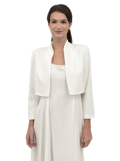 Short Jacket with High Neck in Ivory