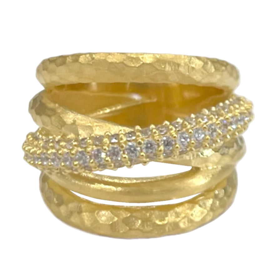 Gold Almora Layered Band Ring