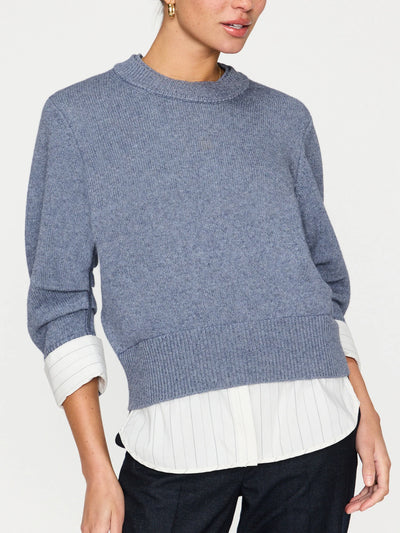 Raya Ruched Crew - Slate Blue
