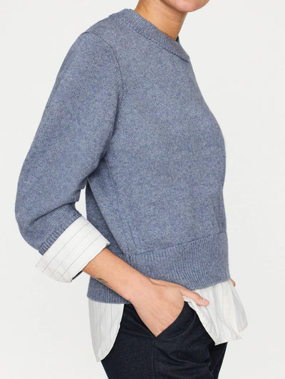 Raya Ruched Crew - Slate Blue