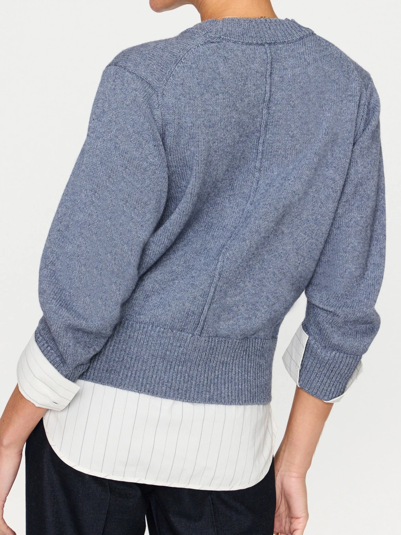Raya Ruched Crew - Slate Blue
