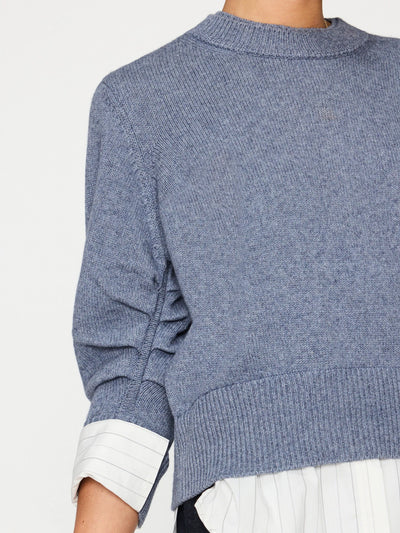 Raya Ruched Crew - Slate Blue