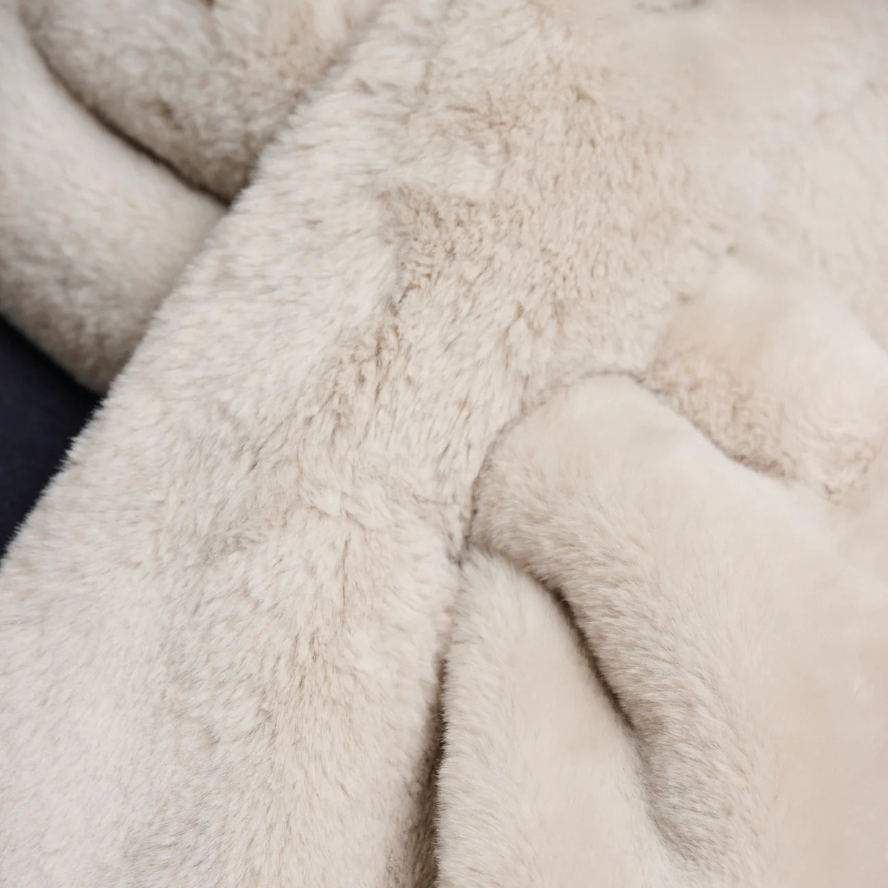Stip Faux Fur Scarf Beige