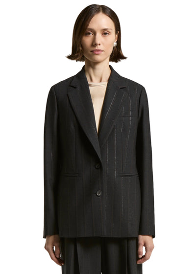 Lurex and Stretch Wool Blazer in Dark sapphire grey