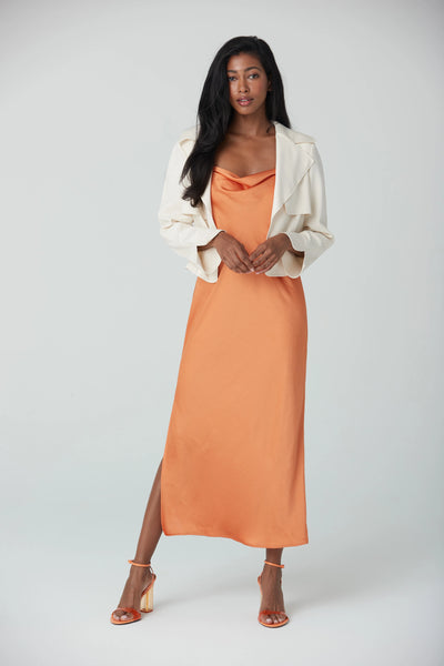 Crop Jacket With Storm Flap - Vanilla